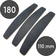 Disposable nail files, 180 grit, Halfmoon 110 mm, Black