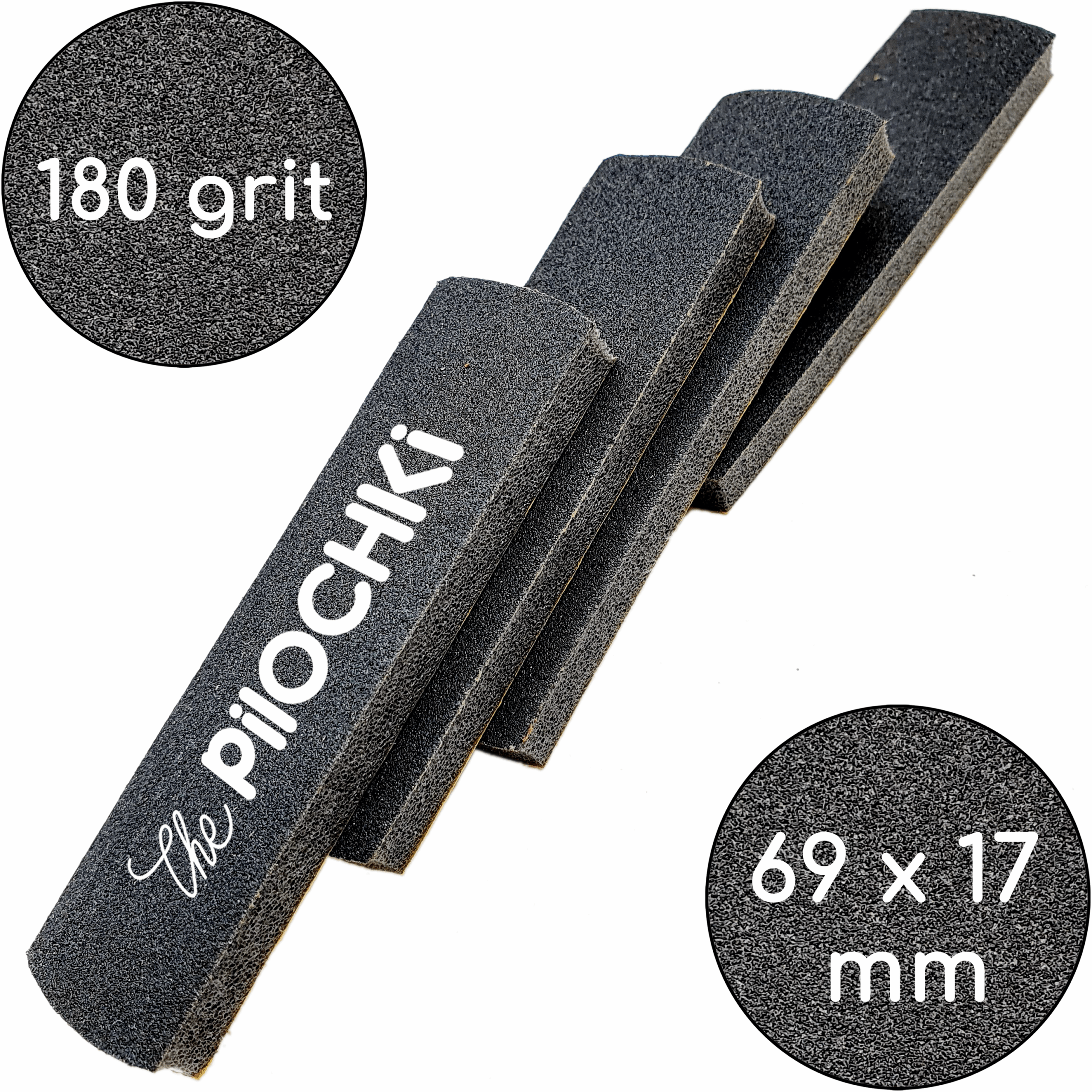 Змінні бафи для манікюру "Чорні", 180 гріт, 69 мм, Чорні