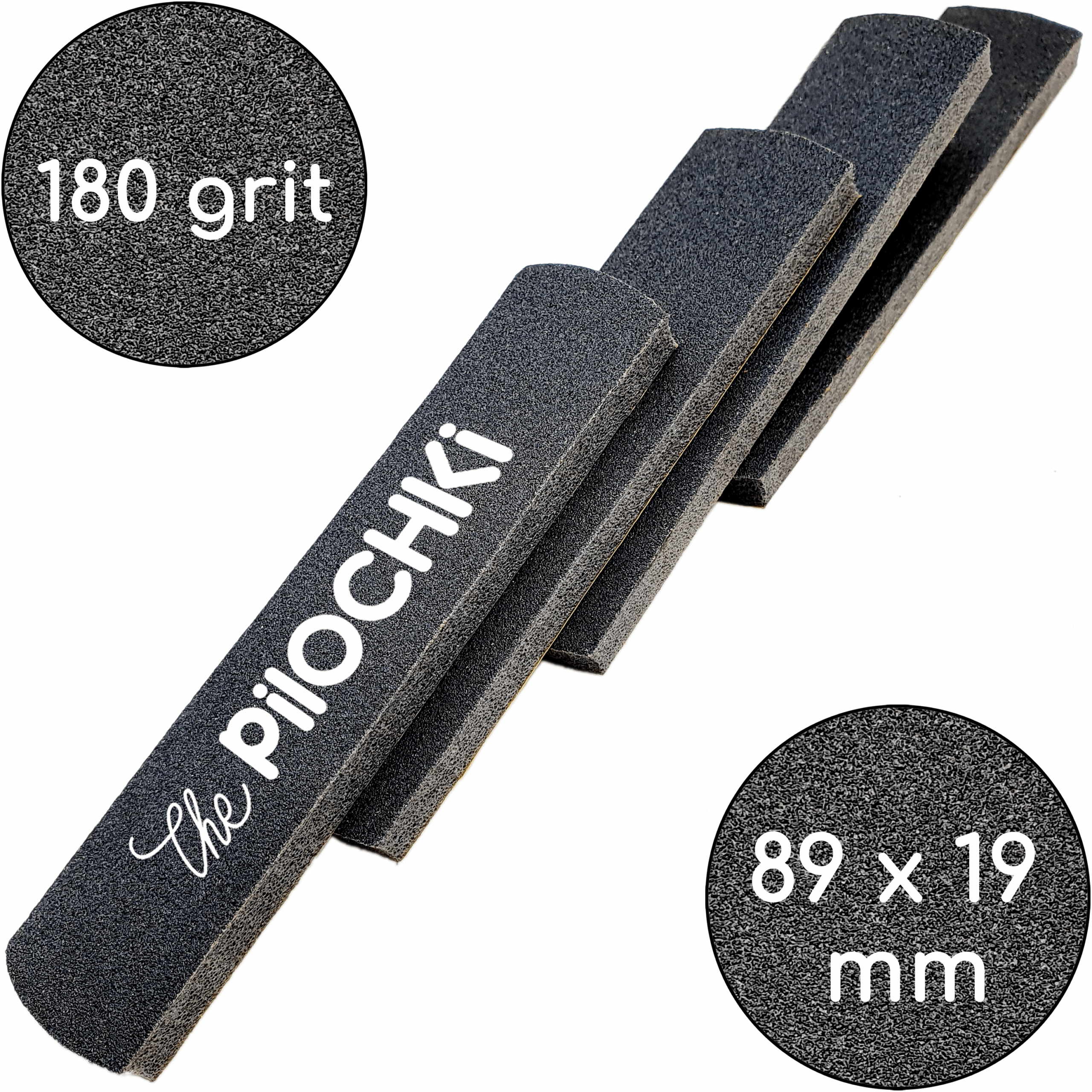 Змінні бафи для манікюру "Чорні", 180 гріт, 89 мм, Чорні