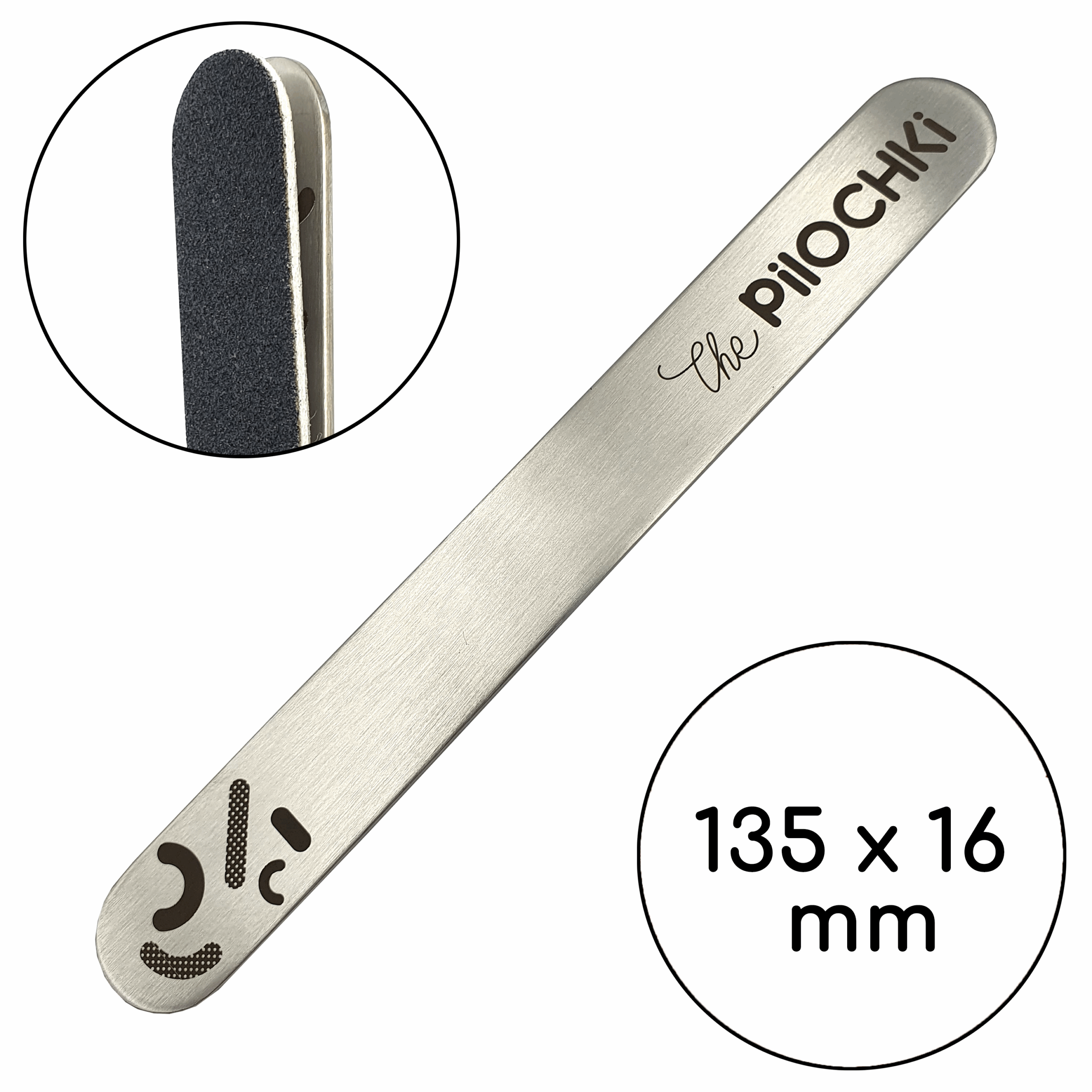 Metal base for nail file, Straight 135 mm
