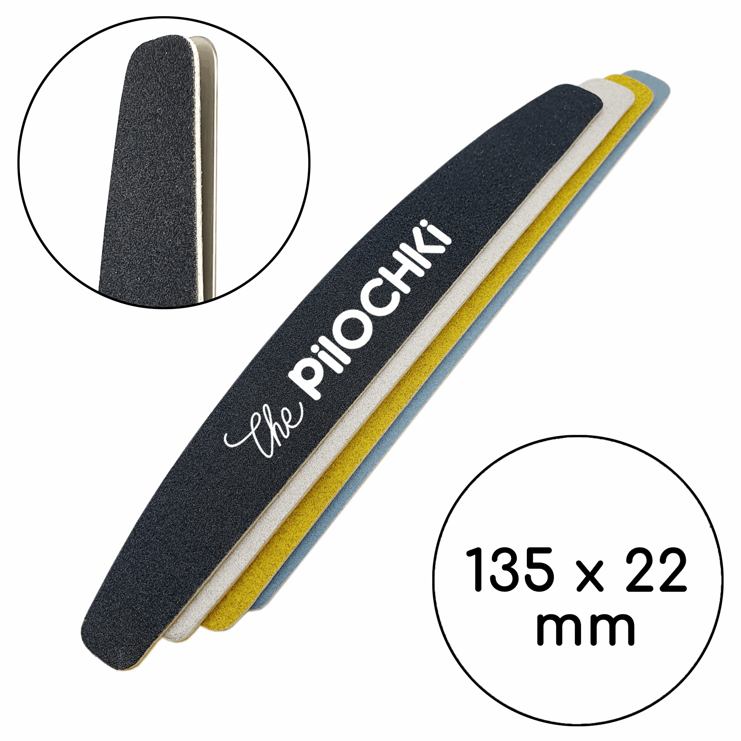 Змінні файли для пилочного манікюру, Півмісяць 135 мм