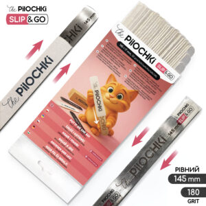 SLIP&GO™ Сменные файлы-чехлы (без клея) для пилки Прямой 145 мм, 180 грит, Белые с мягкой прослойкой